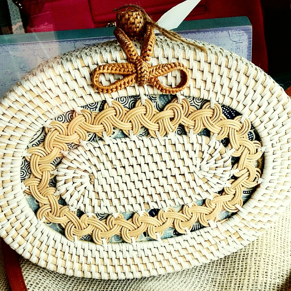 TRADED crossbody weaved basket bag